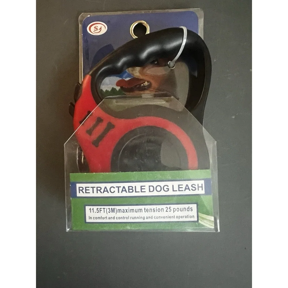 1-Red, 1-Blue Automatic Retractable Dog Leashes W/Lock Anti-Pulling Design New